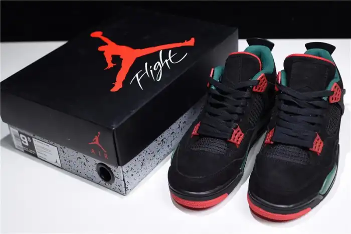 Reps TBkick Air Jordan 4 NRG GUCC Black Gorge Green-Varsity Red AQ3816-063 0127