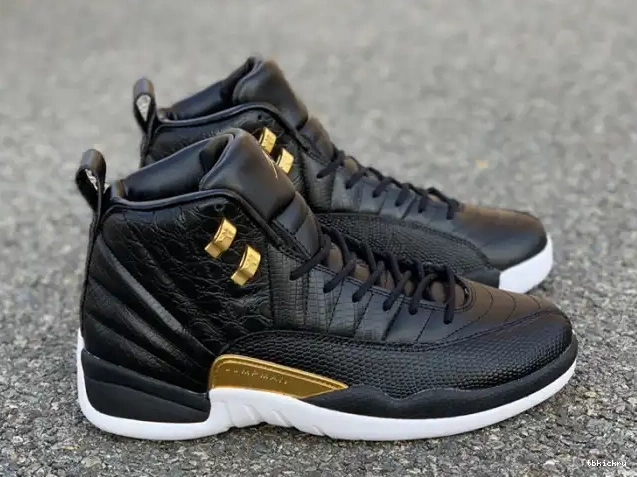 Cheap TBkick Metallic Retro 12 Jordan Air 'Reptile' Gold-White AO6068-007 Black 0208