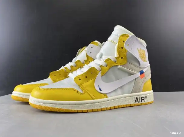 Rep TBkick Off-White 1 Jordan AQ0818-149 NRG White Powder x Dark Air Yellow-Cone 0211