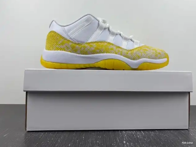 Cheap TBkick Jordan 11 WMNS Low Air Yellow Snakeskin AH7860-107 0224