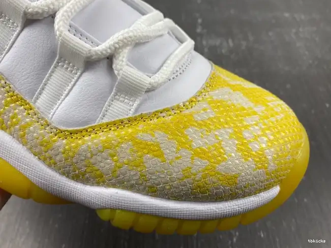 Cheap TBkick Jordan 11 WMNS Low Air Yellow Snakeskin AH7860-107 0224