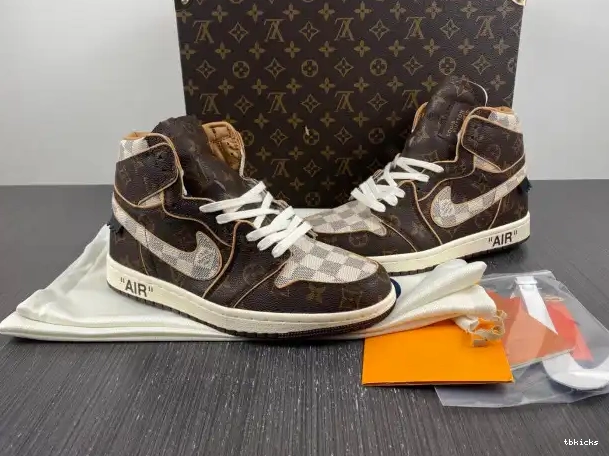 Cheap TBkick 1 Air OFF-WHITE LV Jordan x 0212