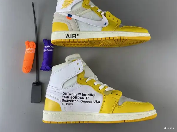 Rep TBkick Off-White 1 Jordan AQ0818-149 NRG White Powder x Dark Air Yellow-Cone 0211