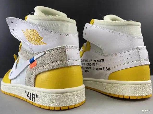 Rep TBkick Off-White 1 Jordan AQ0818-149 NRG White Powder x Dark Air Yellow-Cone 0211