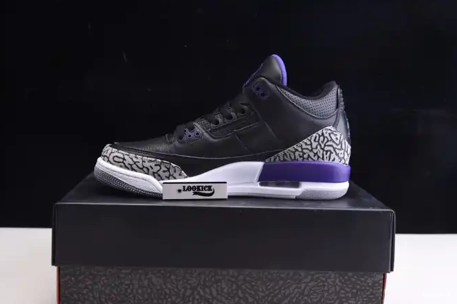 Rep TBkick CT8532-050 Jordan Purple Court Black Air 3 Retro 0227