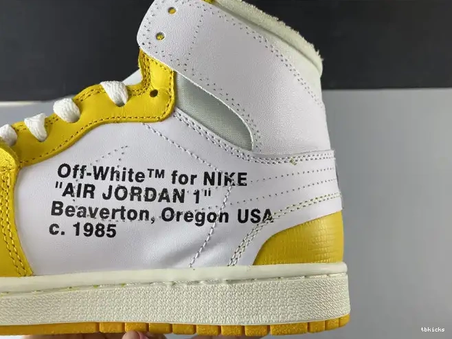 Rep TBkick Off-White 1 Jordan AQ0818-149 NRG White Powder x Dark Air Yellow-Cone 0211