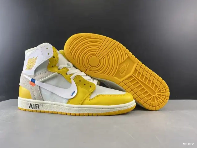 Rep TBkick Off-White 1 Jordan AQ0818-149 NRG White Powder x Dark Air Yellow-Cone 0211