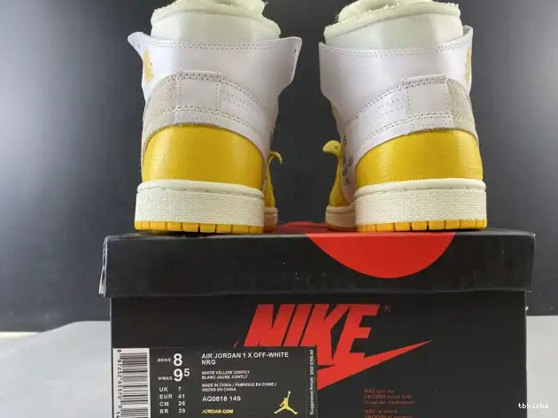 Rep TBkick Off-White 1 Jordan AQ0818-149 NRG White Powder x Dark Air Yellow-Cone 0211