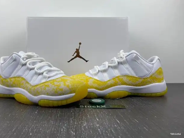 Cheap TBkick Jordan 11 WMNS Low Air Yellow Snakeskin AH7860-107 0224