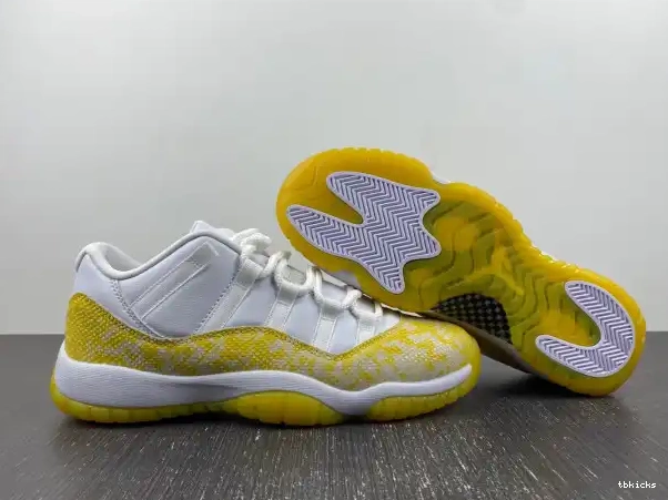 Cheap TBkick Jordan 11 WMNS Low Air Yellow Snakeskin AH7860-107 0224