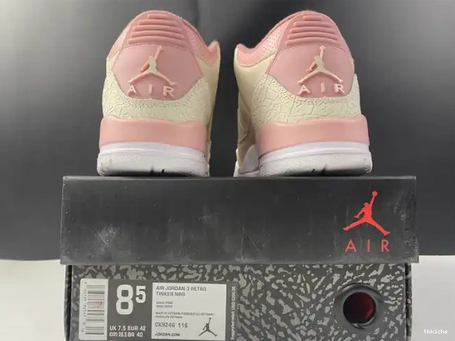 Rep TBkick (W) Jordan Sail CK9246-116 Air 3 Retro Rust Pink 0318