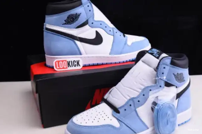 Rep TBkick 555088-134 UNIVERSITY BLUE HIGH JORDAN AIR 1 WHITE BLACK RETRO 0318