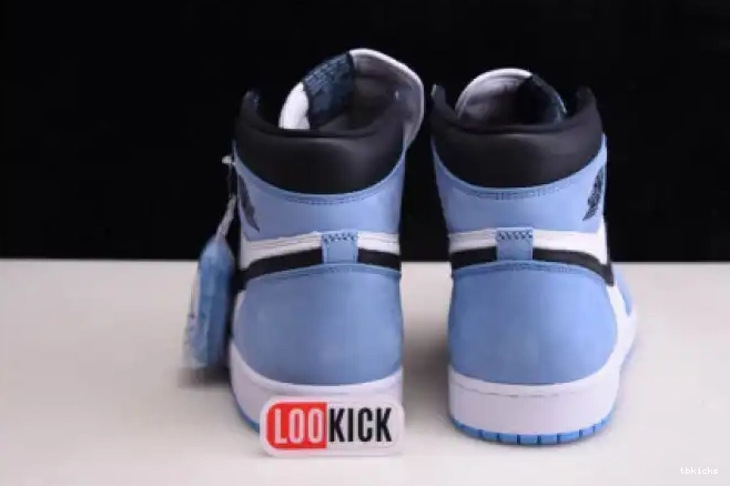 Rep TBkick 555088-134 UNIVERSITY BLUE HIGH JORDAN AIR 1 WHITE BLACK RETRO 0318
