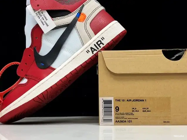 Reps TBkick Off-White 1 Air Ten Retro The AA3834-101 Chicago Jordan 0318